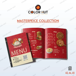 Premium Royal Red Custom Restaurant Menu Design and Printing