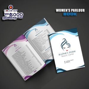 Professional Minimalist Blue & White Beauty Parlor Menu Design and Printing