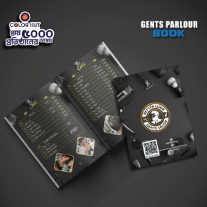 Elite Matte Black Gents Salon & Parlor combo Package Menu Design