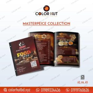 Restaurant, cafe, fast food, fine dine business menu book design and printing service.
